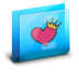 Folder Queen Heart Blue Icon 72x72 png